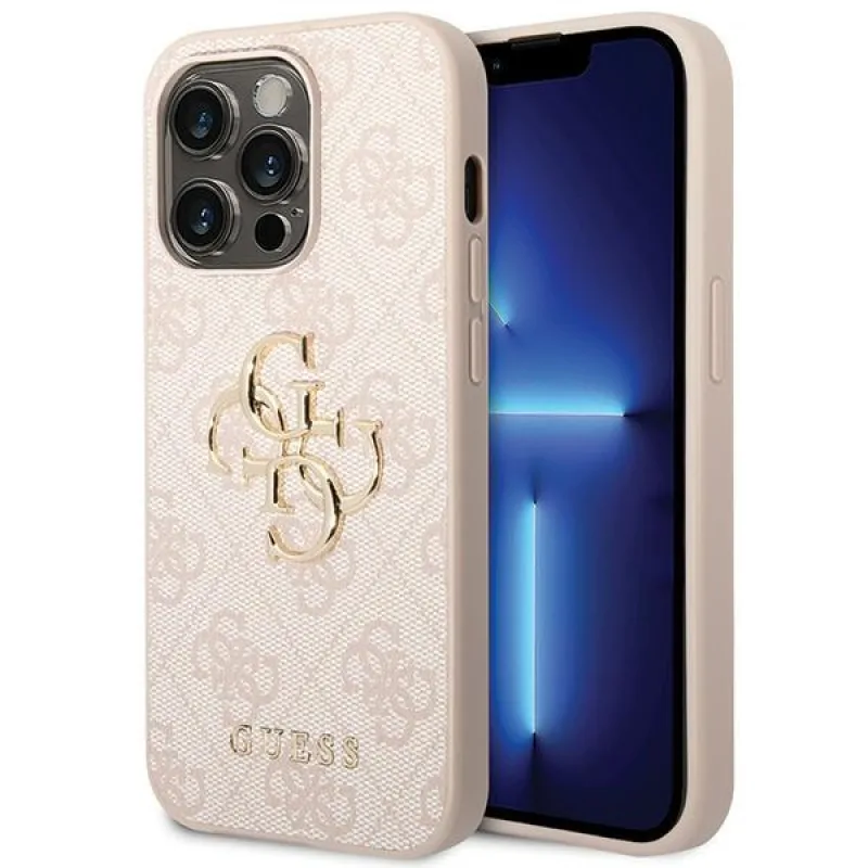 Puzdro Guess 4G Big Metal Logo pre iPhone 15 Pro - ružové