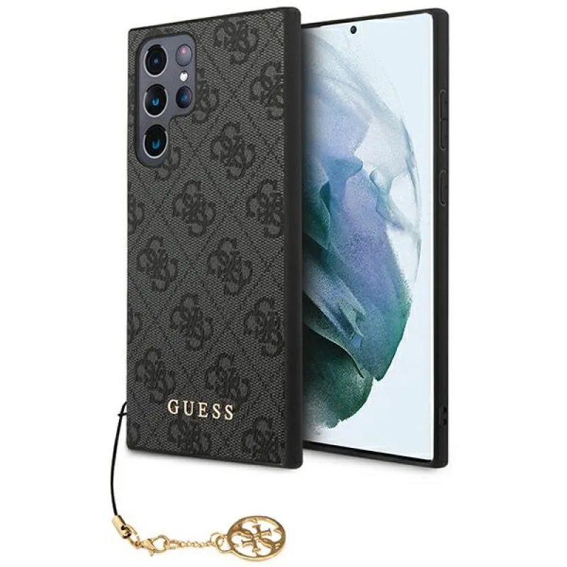 Pevné puzdro Guess GUHCS23LGF4GGR S23 Ultra S918 sivo/sivé 4G Charms Collection