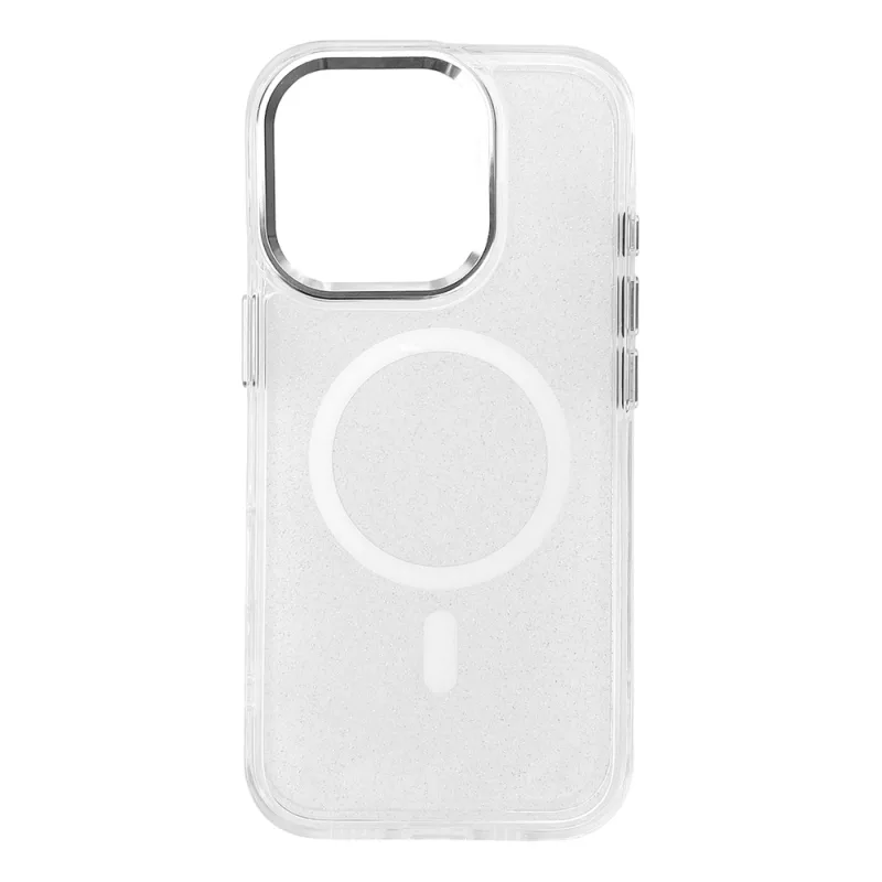 Glitter Case MagSafe pre iPhone 16 Pro - biele s trblietkami