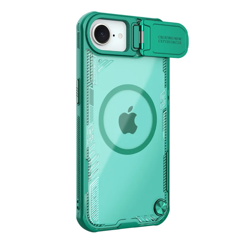Magnetické puzdro Nillkin Iceblade Prop s krytom fotoaparátu a stojanom pre iPhone 16e – zelené
