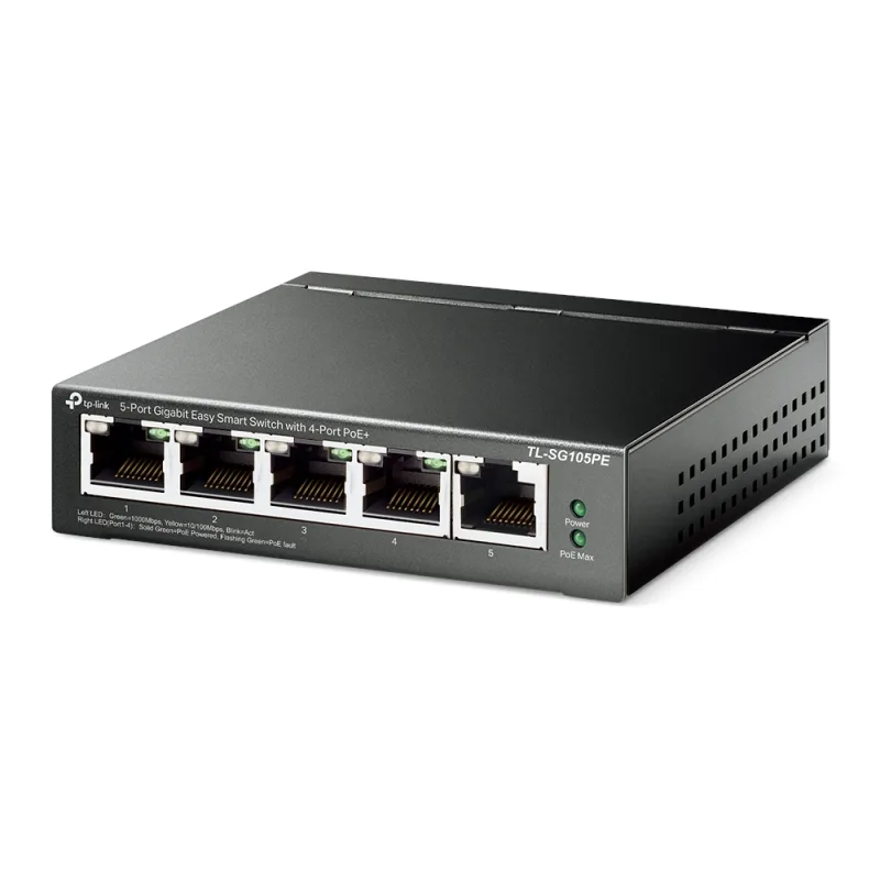TP-Link TL-SG105PE 5xGb (4xPOE+) 65W Easy Smart Switch TL-SG105PE