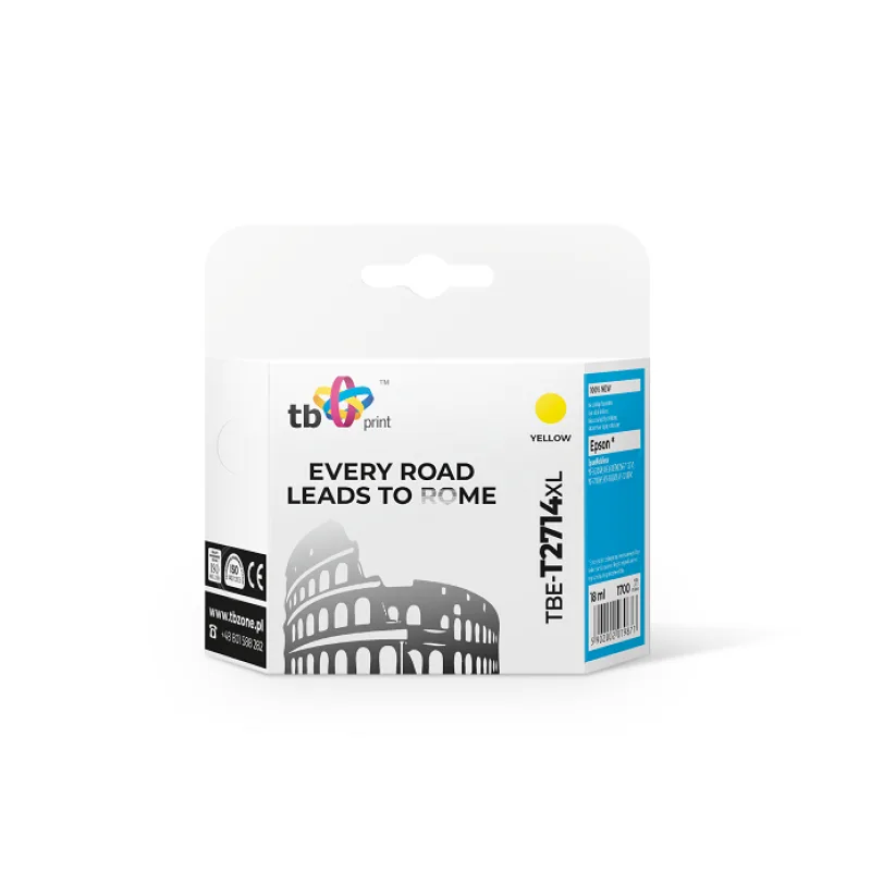 Ink. kazeta TB kompatibilná s Epson WF-3620 T2714 XL, nová, Yellow TBE…