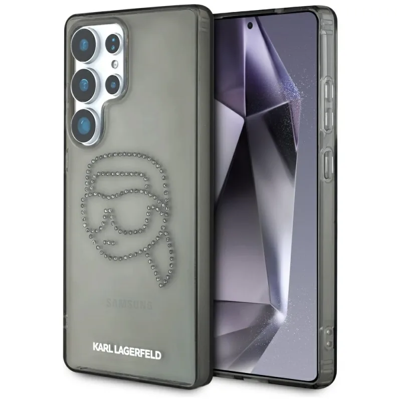 Puzdro Karl Lagerfeld Rhinestones Karl Head Logo Samsung Galaxy S25 Ultra čierne