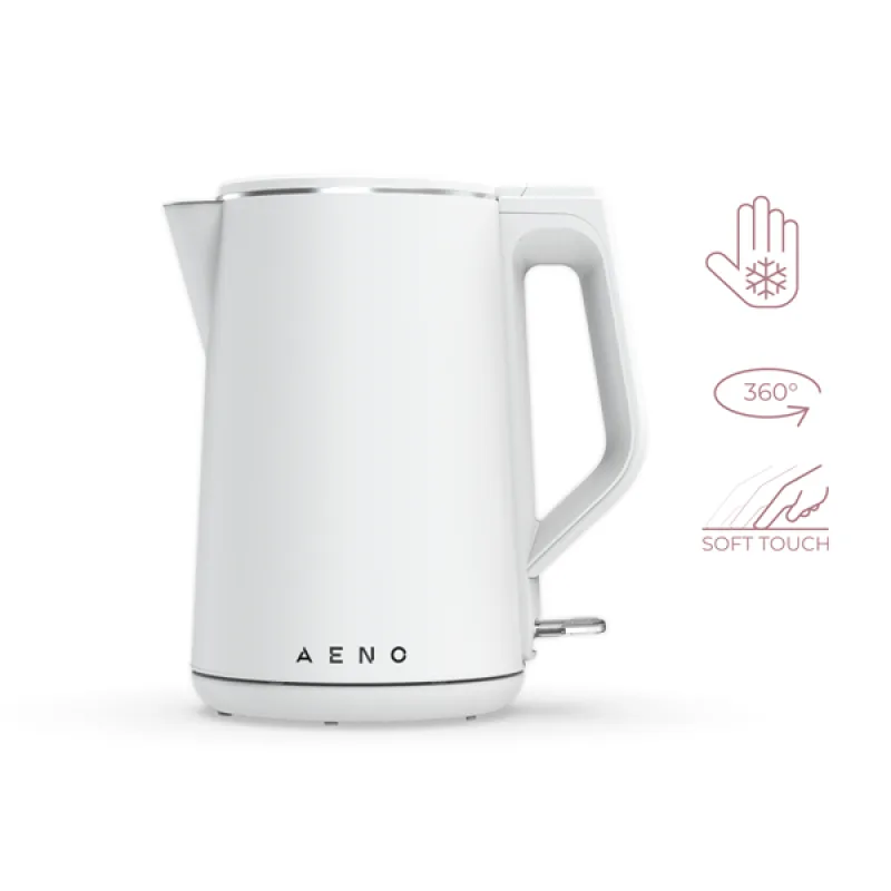 AENO Rychlovarná kanvica EK2 - 1,5l, 2200W, biela, Strix, dvojvrstvá…