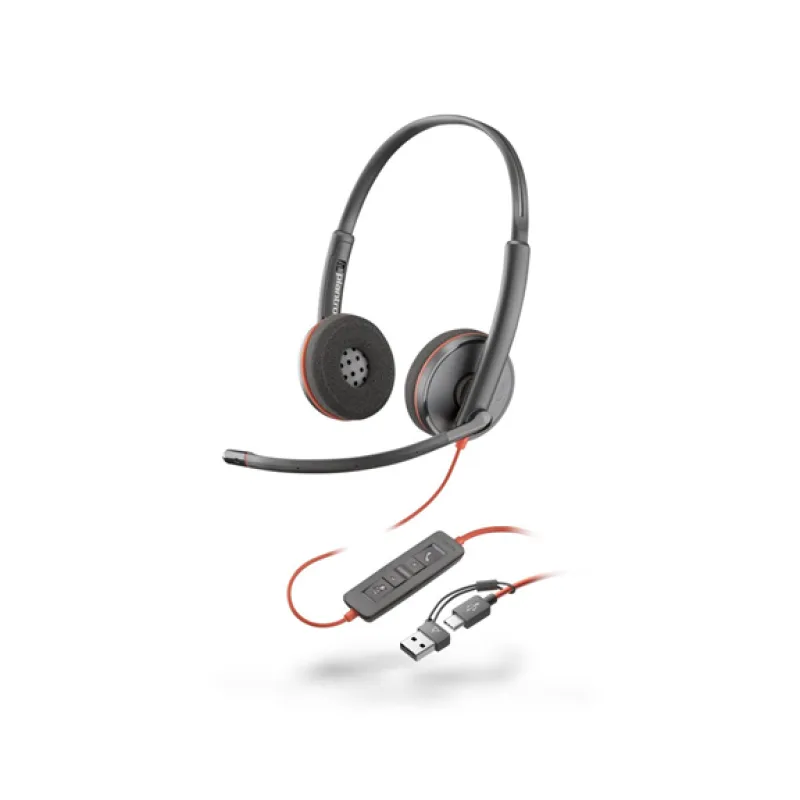 HP Poly Blackwire 3220 MS Teams náhlavná súprava, USB-C/A adaptér, stereo