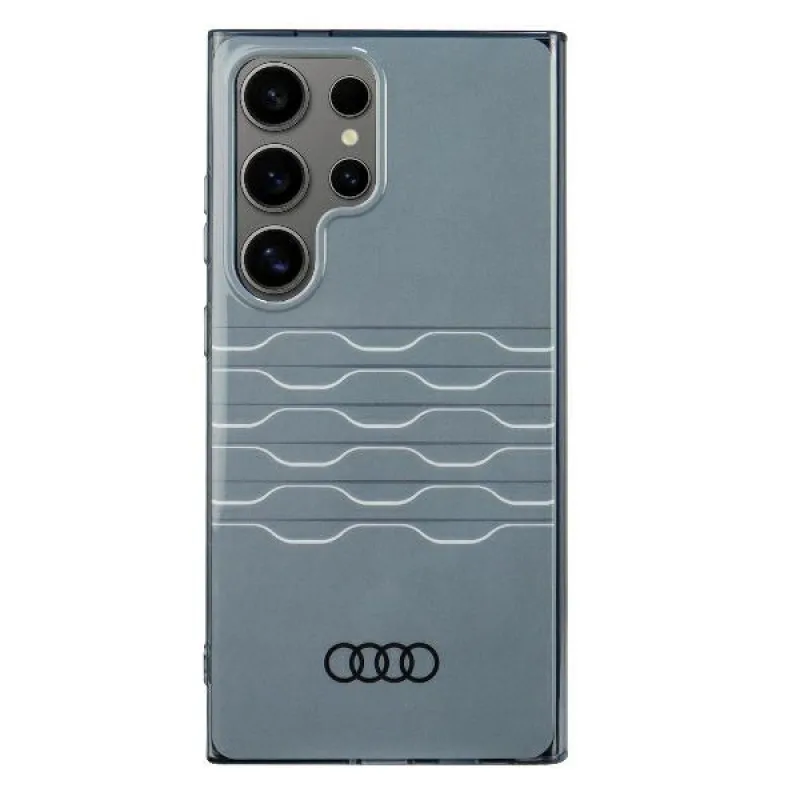 Puzdro s geometrickým vzorom Audi IML S24 Ultra S928 šedo/sivé pevné puzdro AU-IMLS24U-A6/D3-GY