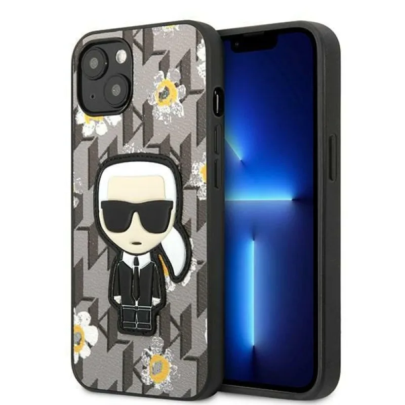 Karl Lagerfeld KLHCP13MPMNFIK1 iPhone 13 6,1" sivá/sivá kvetina Ikonik Karl