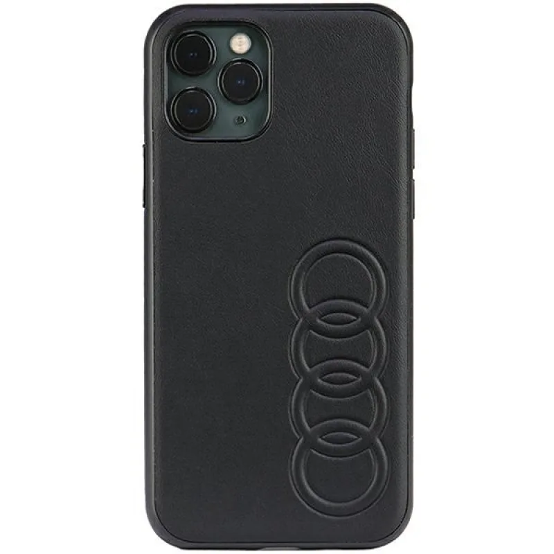 Pevné puzdro Audi Synthetic Leather iPhone 11 Pro 5,8" čierne/čierne AU-TPUPPCIP11-TT/D1-BK