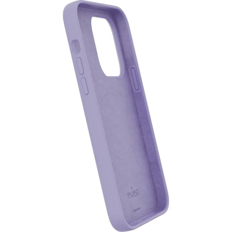 Silikónový obal Puro Icon Mag MagSafe pre iPhone 14 Pro - Levanduľa