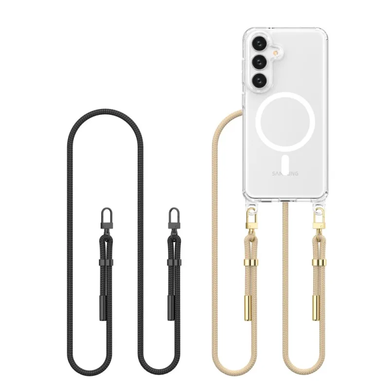 Puzdro Tech-Protect FlexAir Chain MagSafe pre Samsung Galaxy S25 – čierno-béžové