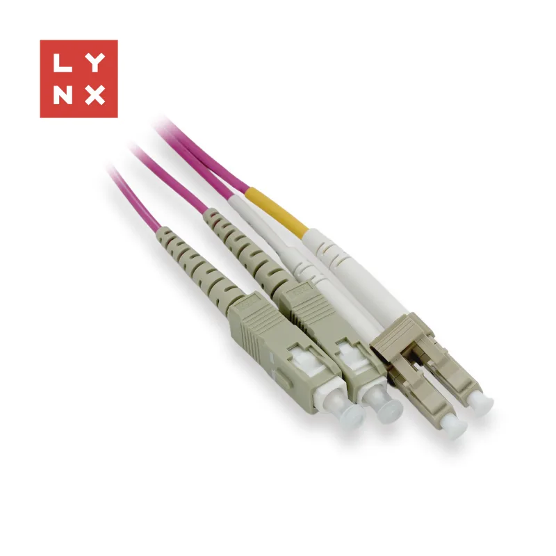 LYNX duplexní patch kabel MM, OM4, LC/ SC, 50/ 125µm, 0, 5m LX-DPX-LC…