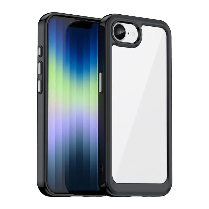 Puzdro Outer Space pre iPhone 16e Flexibilný rámový kryt – čierny
