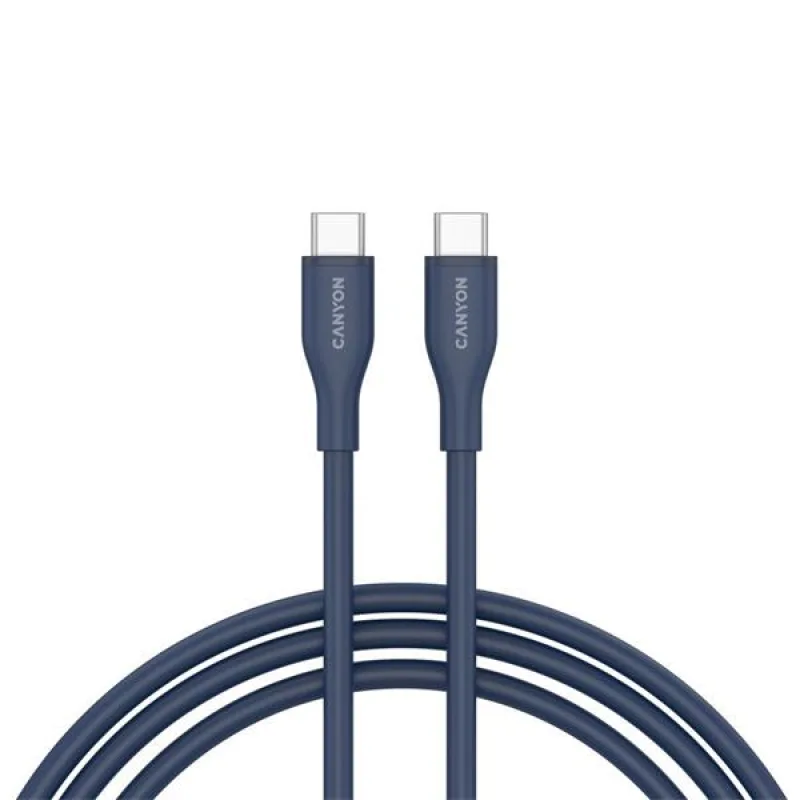 Canyon CC60SC10, 1 m kábel, USB-C / USB-C, PD 60 W, 480 Mbps, modrý CNS…