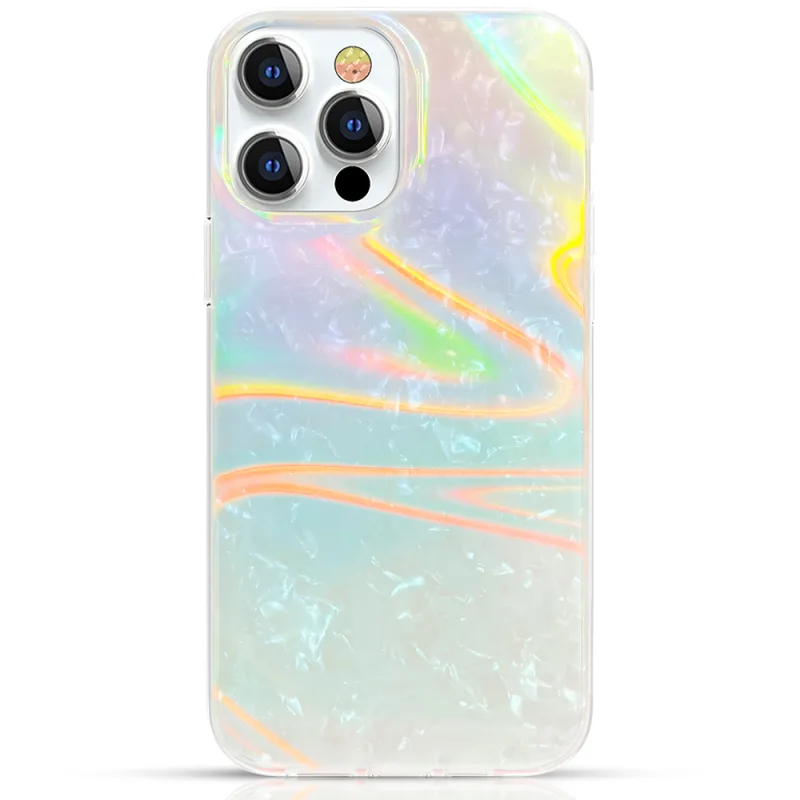 Luxusné elegantné puzdro na telefón Kingxbar Shell Series pre iPhone 13 Pro perleťovo-modré