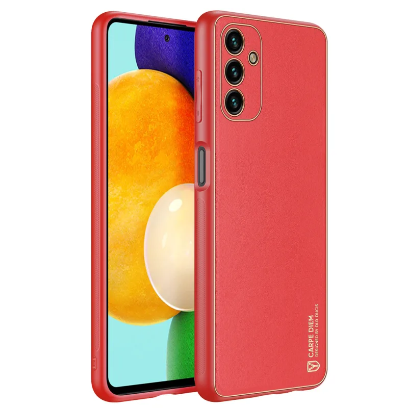 Elegantný kryt Dux Ducis Yolo z ekologickej kože pre Samsung Galaxy A13 5G červený