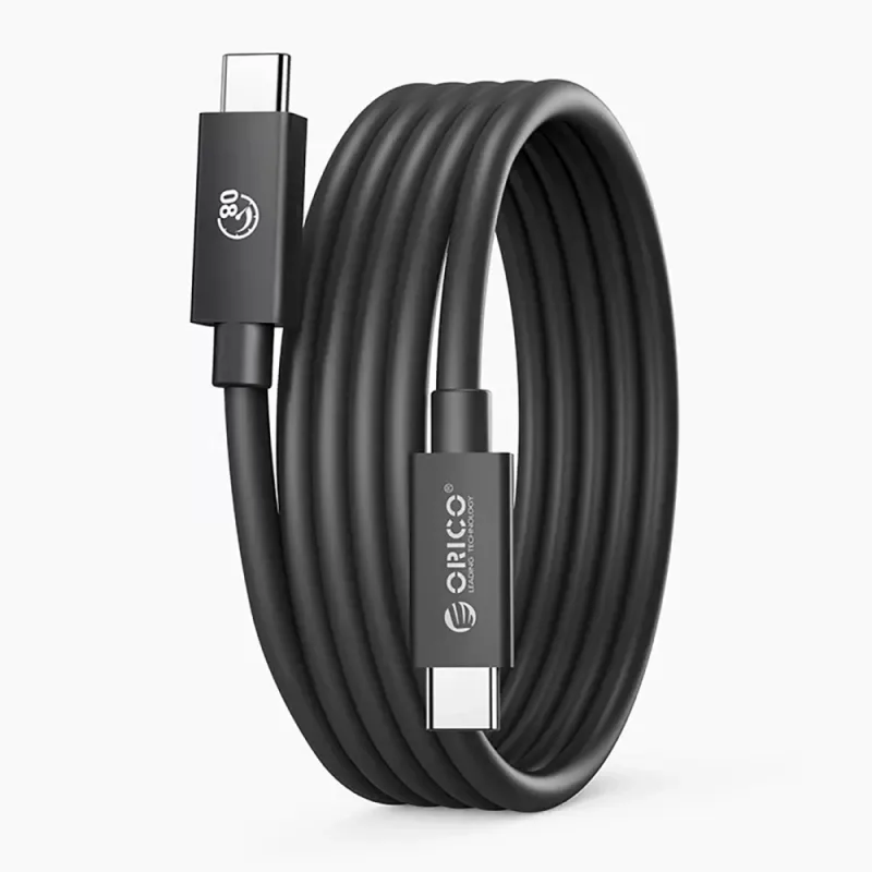 Orico USB4 Thunderbolt5 kábel 80Gbps 240W USB-C na USB-C 1m – čierny