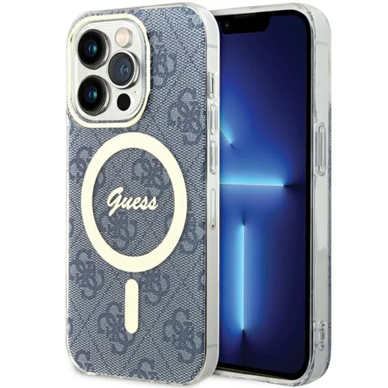 Puzdro Guess IML 4G MagSafe pre iPhone 15 Pro Max - modré