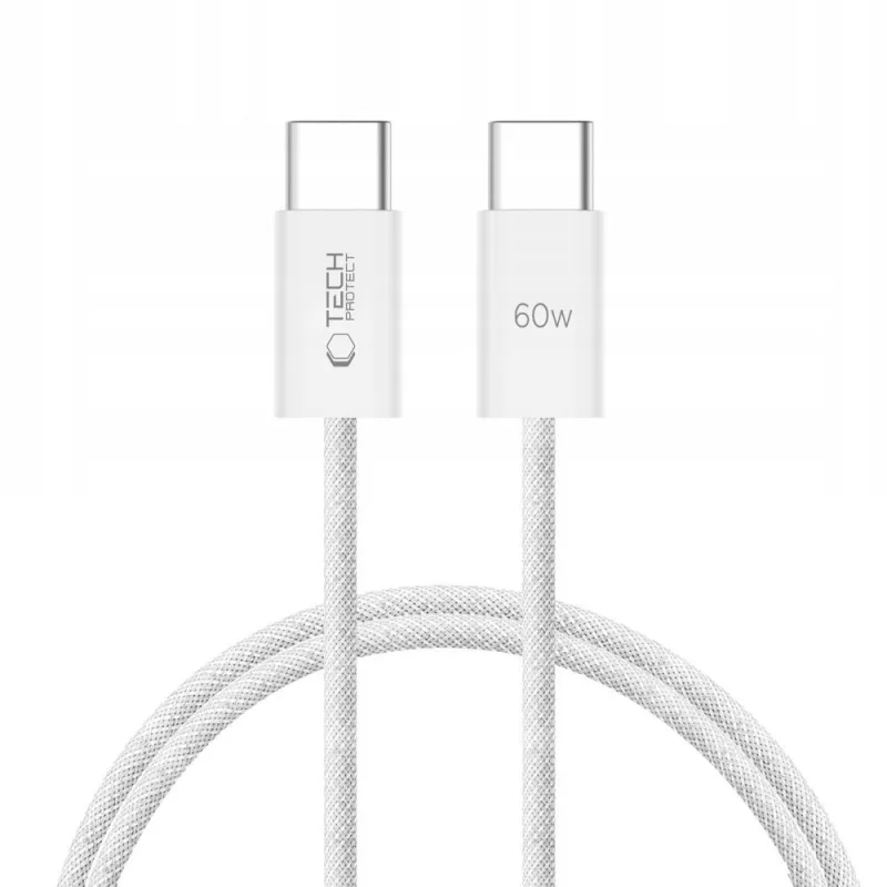 Tech-Protect UltraBoost Classic USB-C / USB-C PD kábel 60W 3A 1m - biely