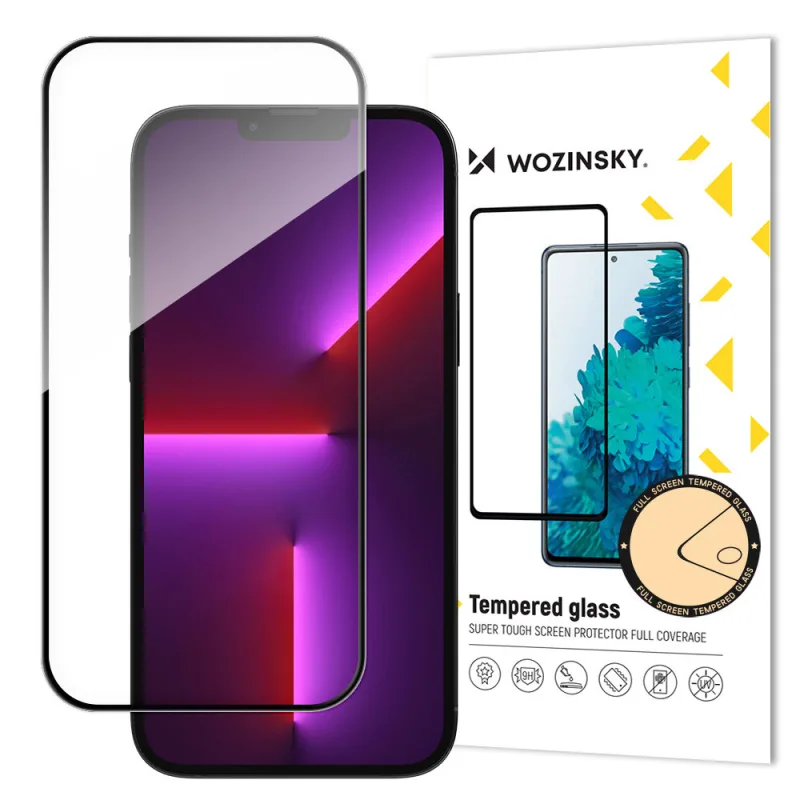 Ochranné tvrdené sklo Wozinsky Full Glue iPhone 15 Pro Max Case Friendly s rámom – čierne