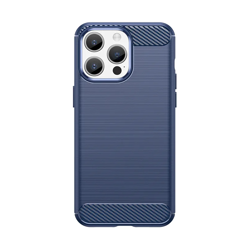 Flexibilné puzdro s karbónovým vzorom pre iPhone 15 Pro Carbon Case - modré