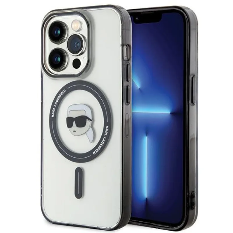 Puzdro Karl Lagerfeld KLHMP15LHKHNOTK pre iPhone 15 Pro - priehľadné