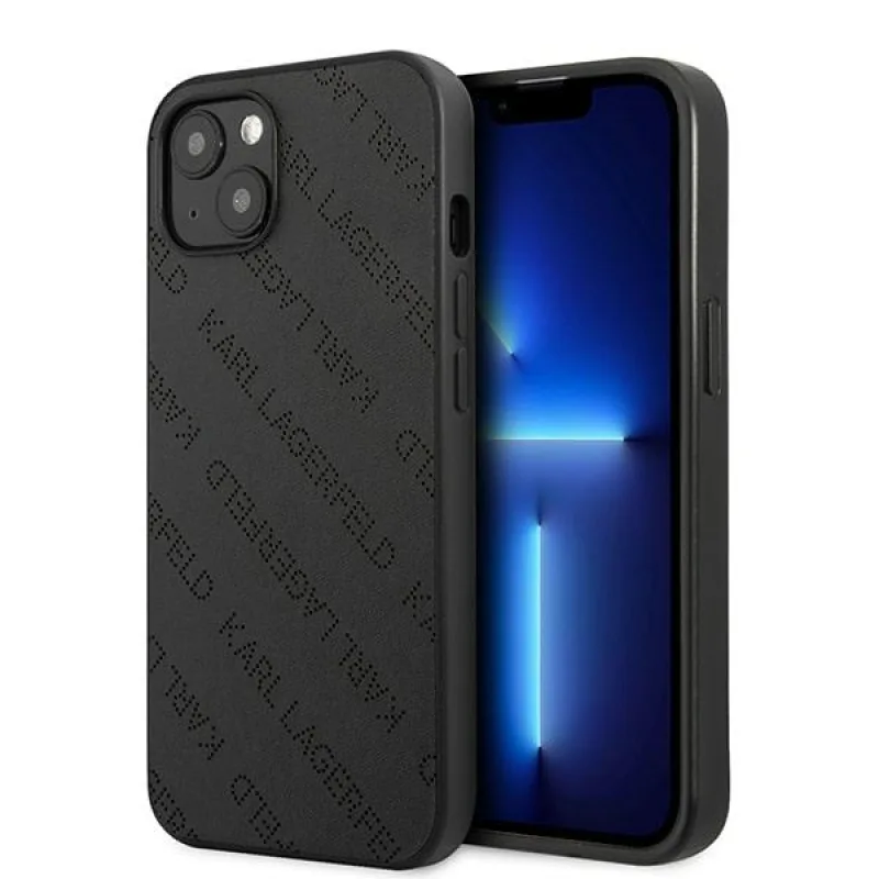 Karl Lagerfeld KLHCP13SPTLK iPhone 13 mini 5,4 "pevné puzdro čierne / čierne perforované celoplošné