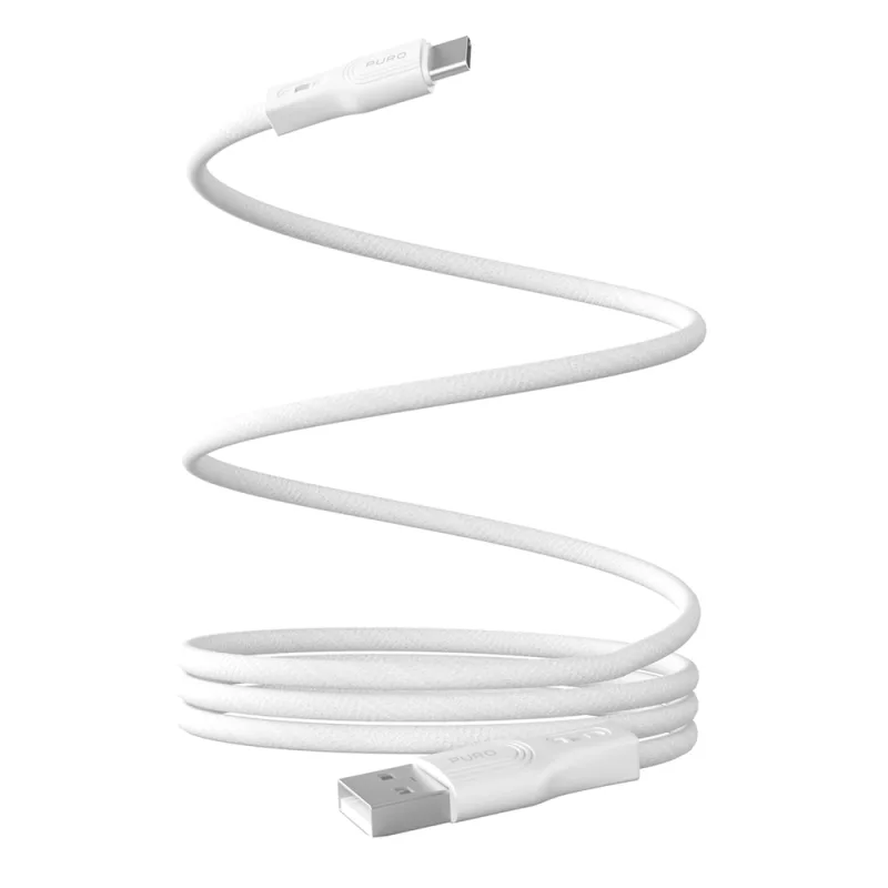 Puro magnetický 10W magnetický kábel USB-A - USB-C 1m - biely