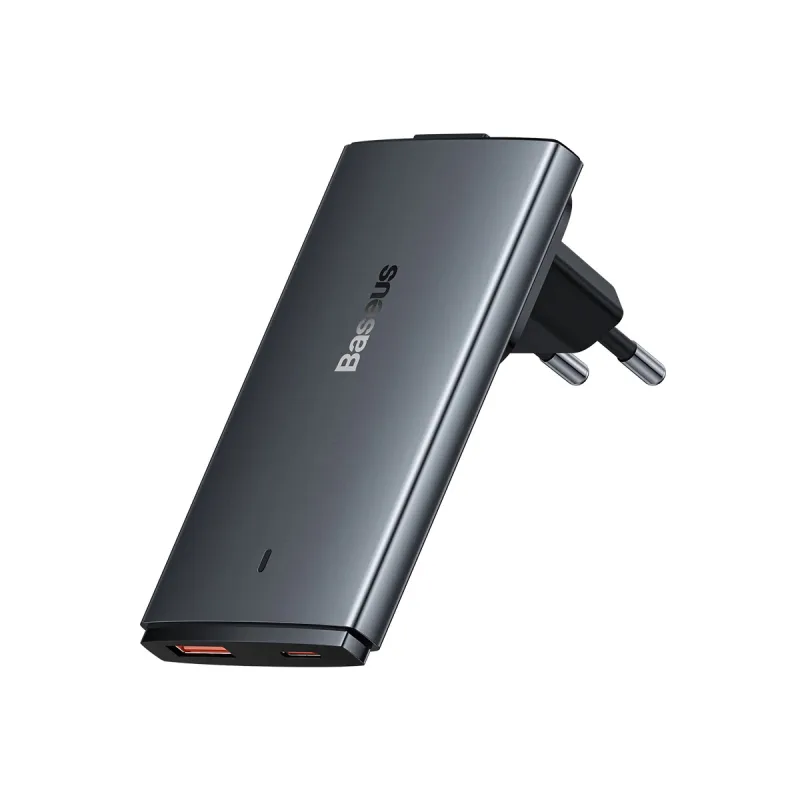 Baseus Nabíjačka do siete GaN5 Pro Ultra Slim USB-C/ USB-A 65 W sivá…