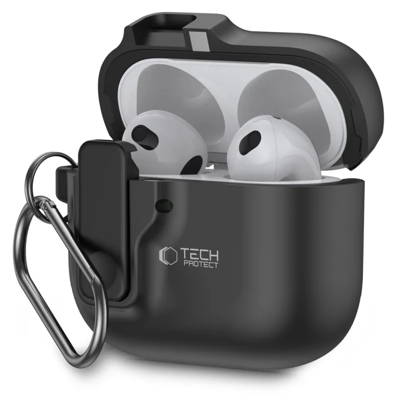 Puzdro Tech-Protect Slim Hook Case pre AirPods 4 - čierne