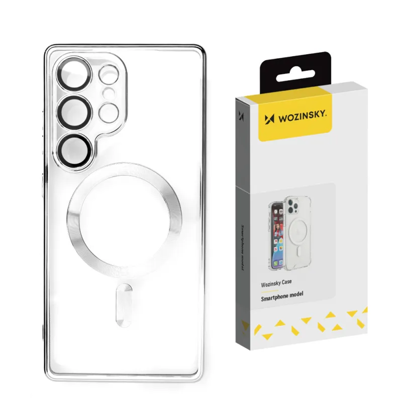 Wozinsky Electroplated Case s Magsafe pre Samsung Galaxy S25 - strieborné