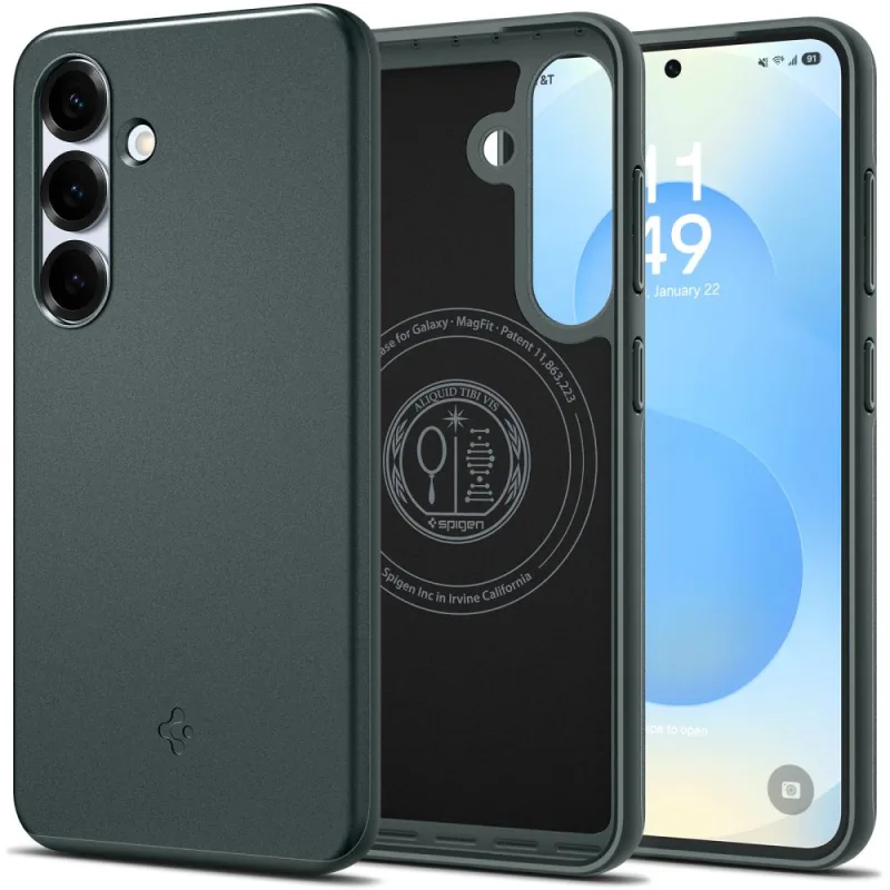 Puzdro Spigen Thin Fit Mag Case pre Samsung Galaxy S25 – zelené