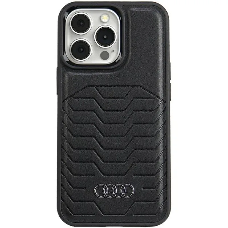 Puzdro Audi Synthetic Leather s MagSafe pre iPhone 13 Pro / 13 - čierne
