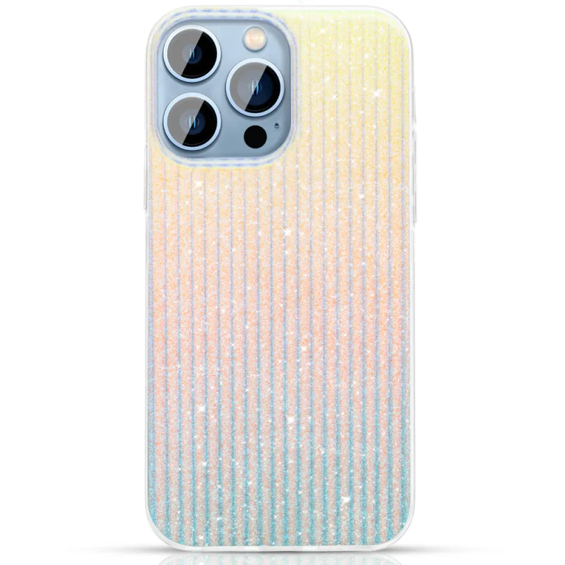 Luxusné elegantné puzdro Kingxbar Travel Series pre iPhone 13 Pro modro-oranžové (Clouds)