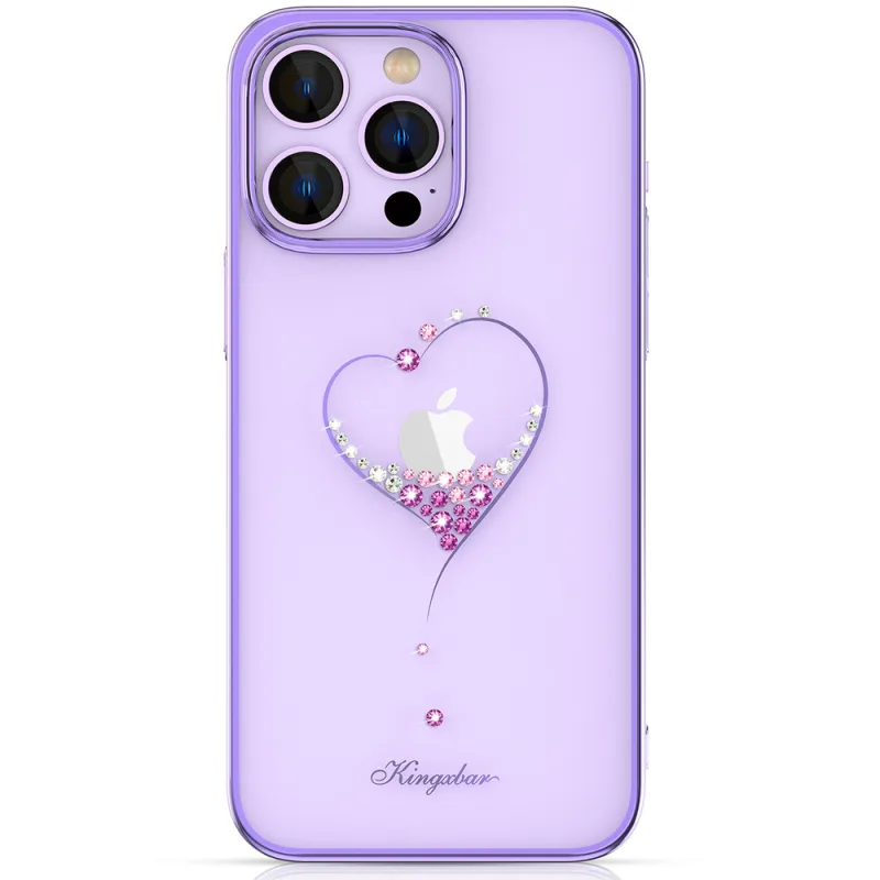 Silikónový obal s kryštálmi Swarovski Kingxbar Wish Series pre iPhone 14 Plus - fialový