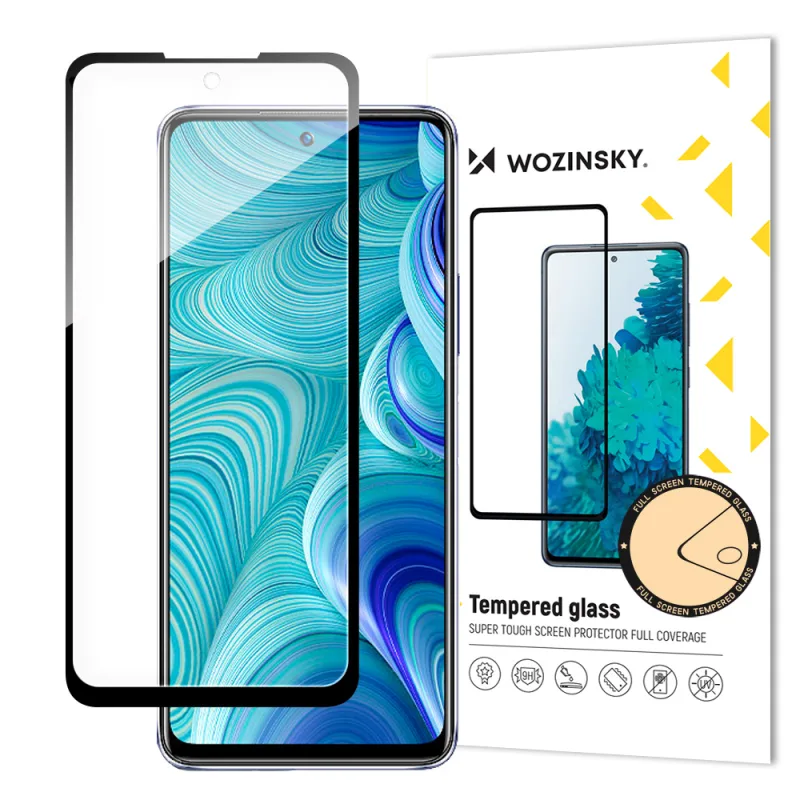 Wozinsky Full Glue Infinix Hot 11S NFC tvrdené sklo na celú obrazovku s čiernym rámom (vhodné pre puzdro)
