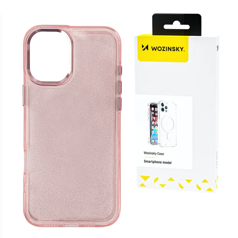 Púzdro Wozinsky Glitter pre Samsung Galaxy S24 FE - ružové s trblietkami