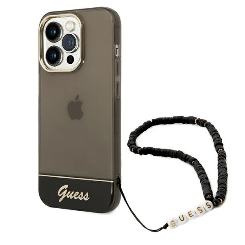 Guess GUHCP14XHGCOHK iPhone 14 Pro Max 6,7 "čierne / čierne pevné puzdro Translucent Pearl Strap