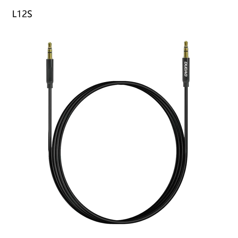 Dudao L12S AUX kábel mini jack 3,5 mm 1 m 3-pólový stereo - čierny