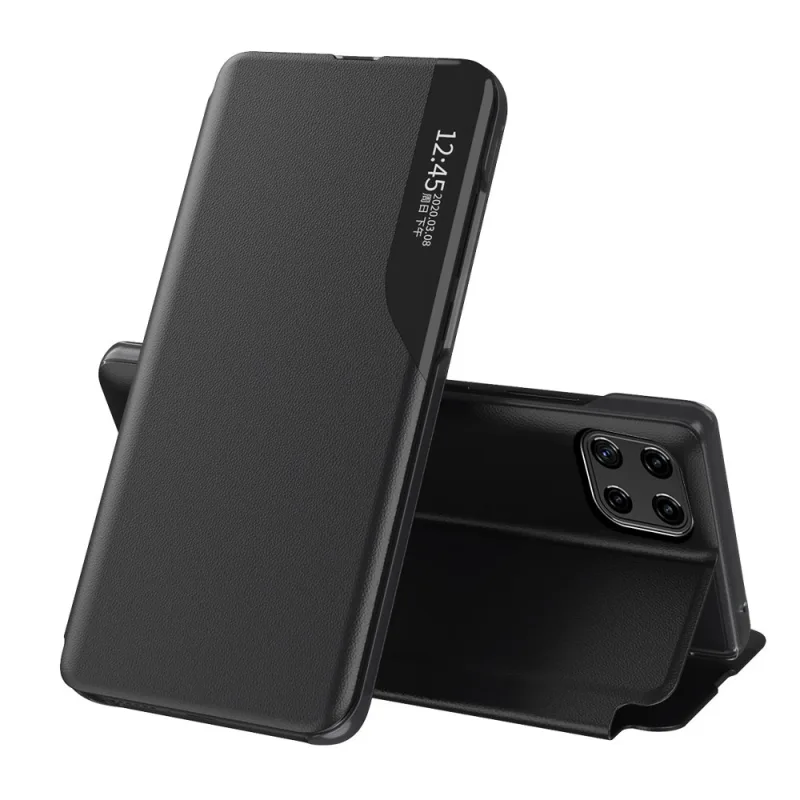 Eco Leather View Case elegantné puzdro typu knižnica so stojanom pre Samsung Galaxy A22 4G čierne