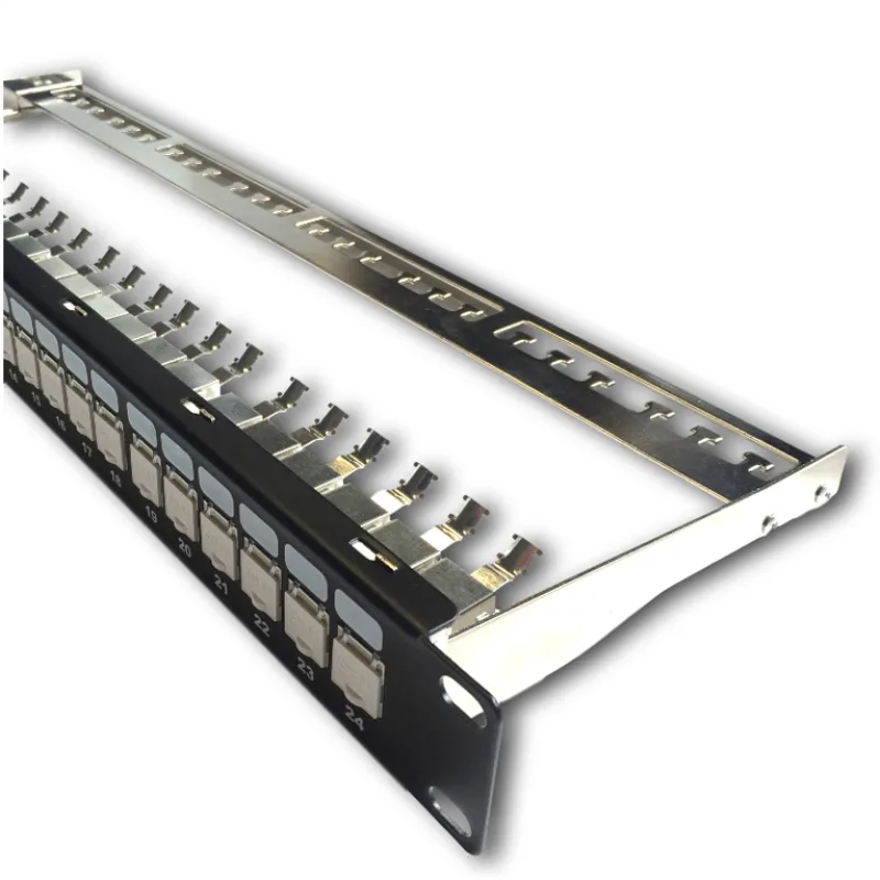 DATACOM Patch panel 19" STP 24 port CAT6A 1U čierny, vyvaz.lišta,…