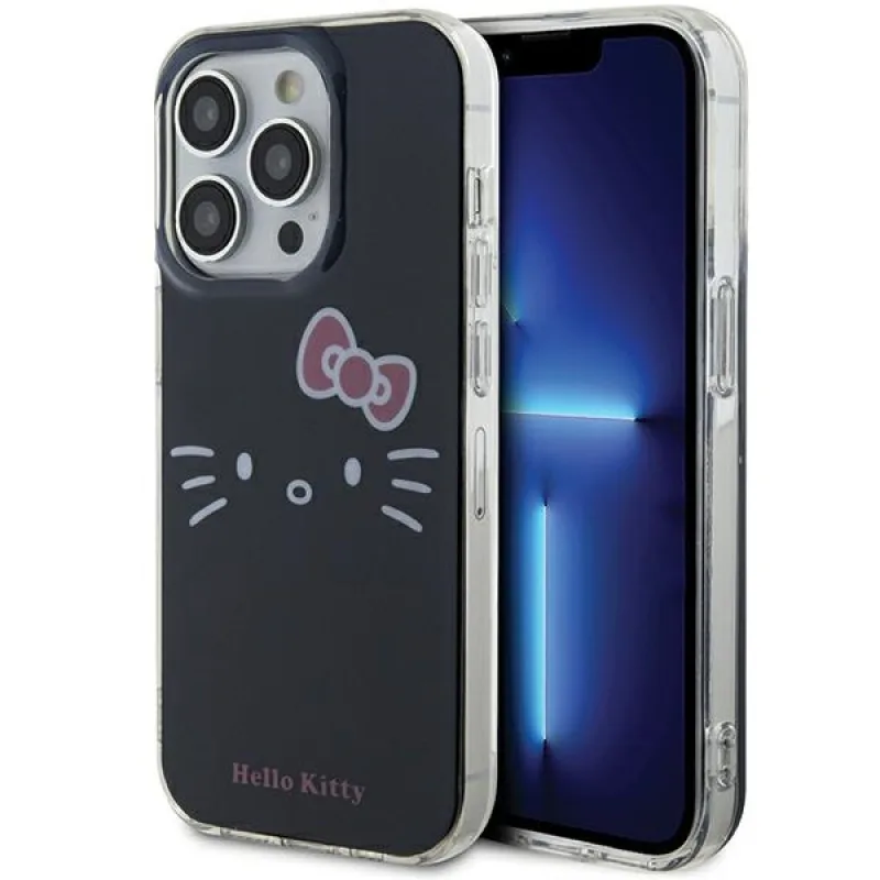 Obal Hello Kitty IML Kitty Face pre iPhone 13 Pro / 13 - čierny