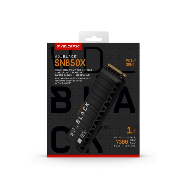 WD BLACK SSD NVMe 1TB PCIe SN850X Powered by SanDisk, Gen4,…