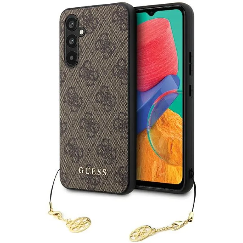 Guess GUHCS23FEGF4GBR S23 FE S711 hnedé/hnedé pevné puzdro 4G Charms Collection