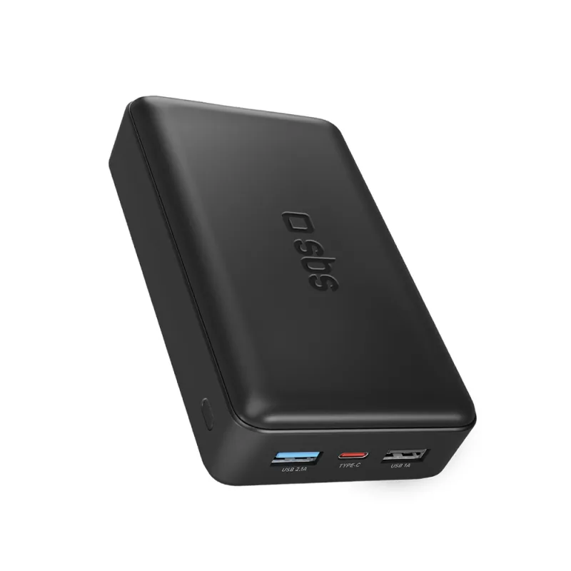 Powerbanka Puro Fast 20000 mAh 2x USB-A + 1x USB-C - čierna