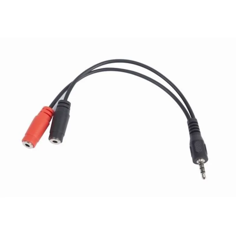 Gembird adaptér 1 x 3.5 mm 4-pin miniJack (M) na 2 x 3.5 mm jack (F) pre…