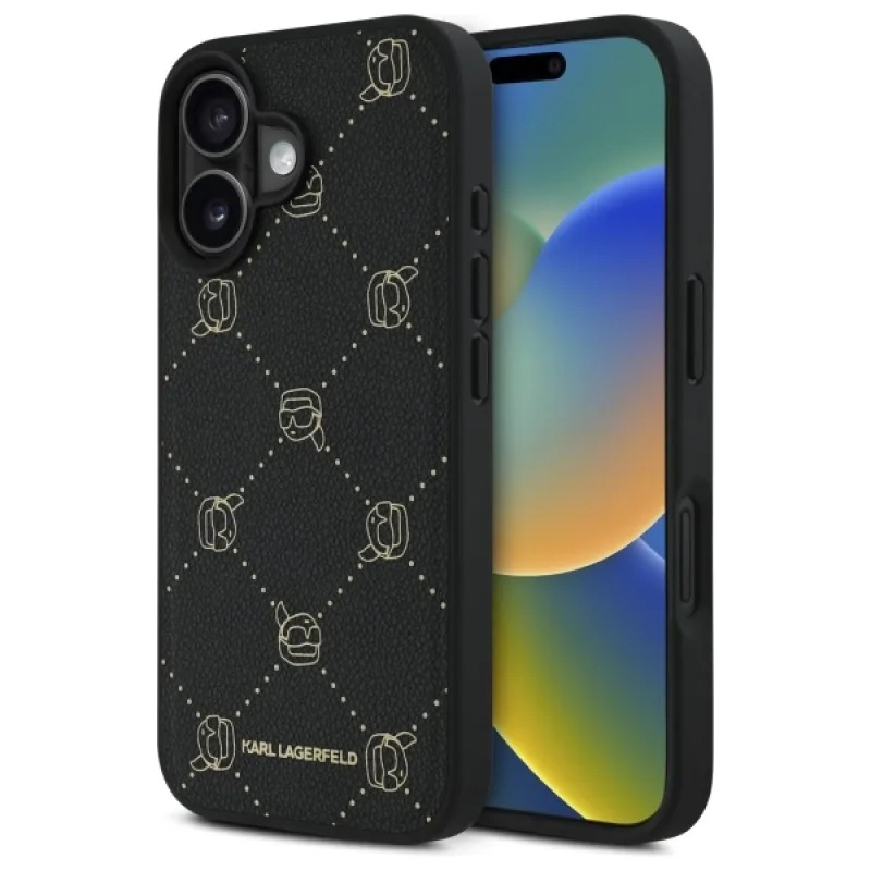 Karl Lagerfeld Puzdro Magsafe Karl Head iPhone 16 – čierne