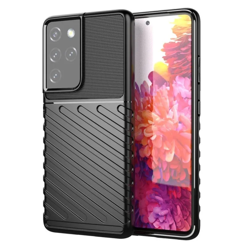 Flexibilný pancierový kryt Thunder Case pre Samsung Galaxy S22 Ultra black