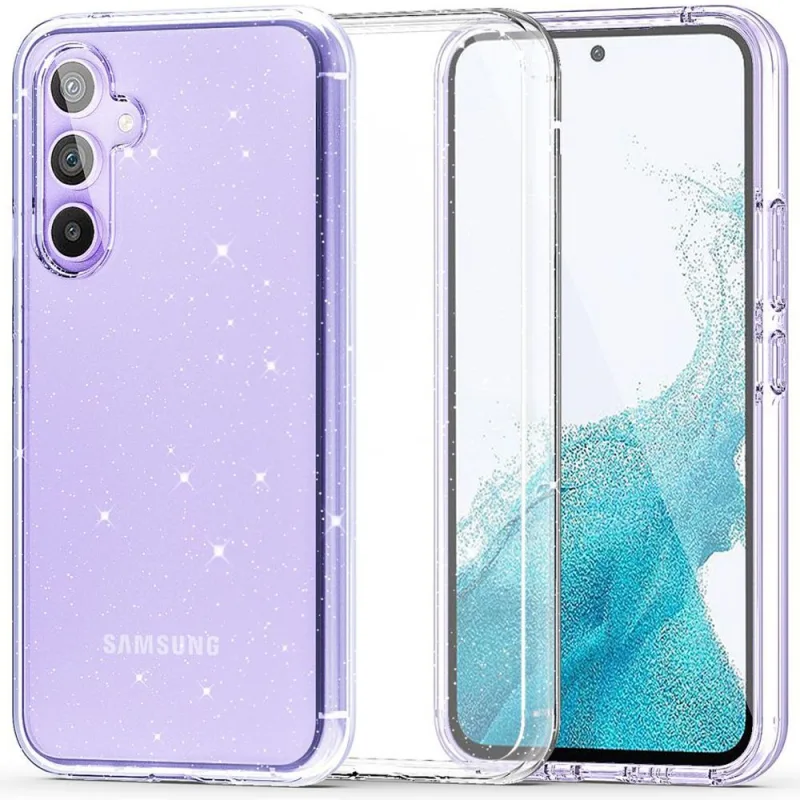 Hybridné puzdro Tech-Protect FlexAir pre Samsung Galaxy S23 FE – číre trblietavé