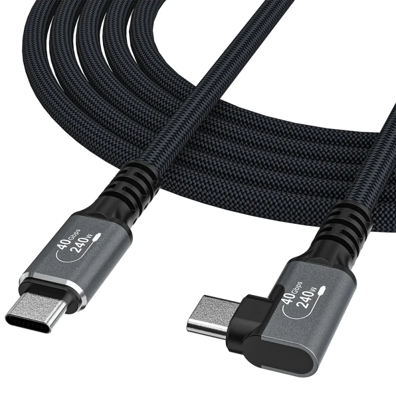 Wozinsky WPS1-UY41S USB-C Thunderbolt 4 240 W uhlový kábel 1,5 m 4K – čierny