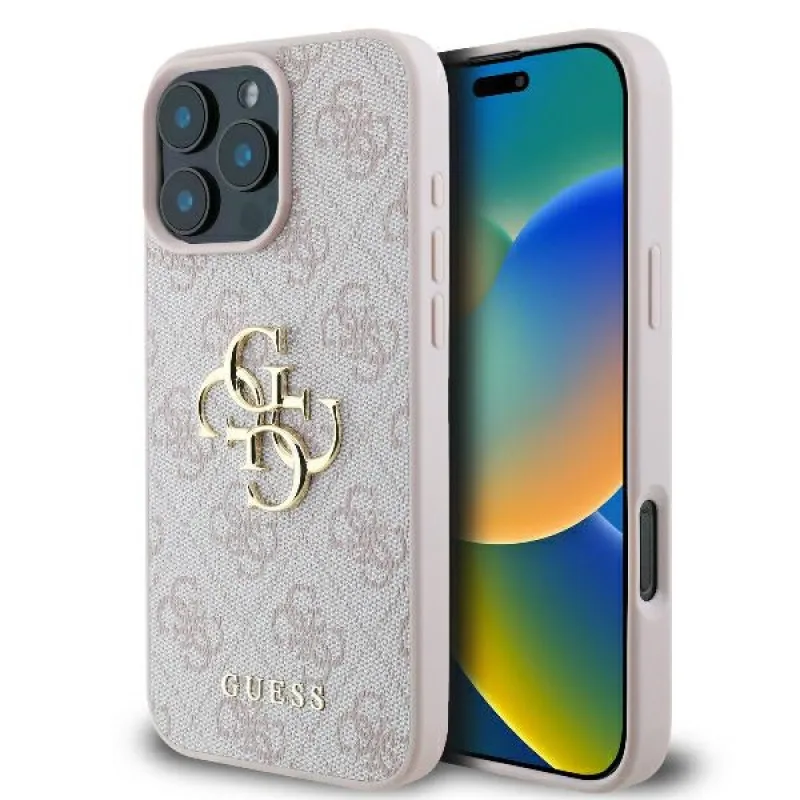 Puzdro Guess 4G Big Logo pre iPhone 16 Pro Max – ružové
